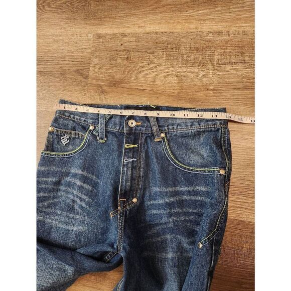 Rocawear wide-leg embroidered womens 14 (28x28) med wash Y2K embroidered - Picture 5 of 9